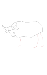 How to draw a buffalo - Step 6