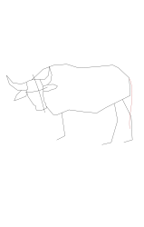 How to draw a buffalo - Step 7