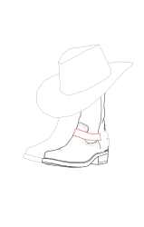 How to draw a cowboy hat - Step 11