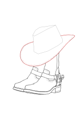 How to draw a cowboy hat - Step 22