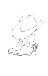 How to draw a cowboy hat - Step 23