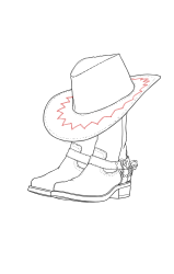 How to draw a cowboy hat - Step 24