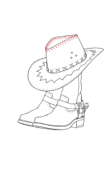 How to draw a cowboy hat - Step 26