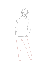 How to draw gojo - Step 7