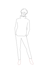 How to draw gojo - Step 8