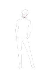 How to draw gojo - Step 9