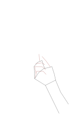 How to draw a hand holding something - Step 2