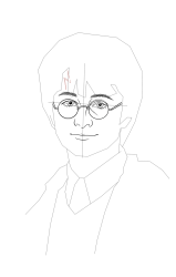 How to draw harry potter - Step 12