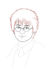 How to draw harry potter - Step 14