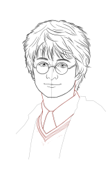 How to draw harry potter - Step 16