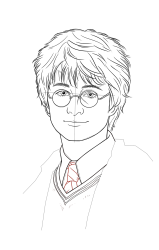 How to draw harry potter - Step 17