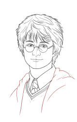 How to draw harry potter - Step 18