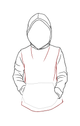 How to draw a hood - Step 13