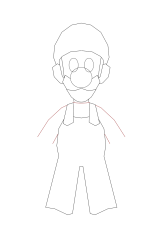 How to draw luigi - Step 9