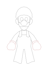 How to draw luigi - Step 10