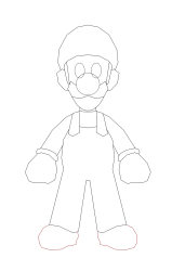 How to draw luigi - Step 11