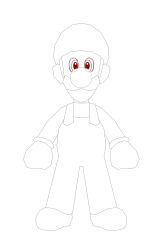 How to draw luigi - Step 12