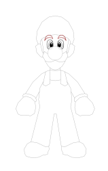 How to draw luigi - Step 13