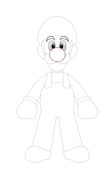 How to draw luigi - Step 14