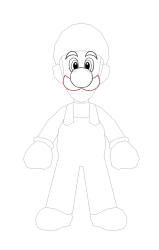 How to draw luigi - Step 15