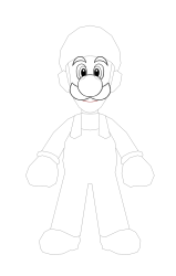 How to draw luigi - Step 16