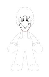 How to draw luigi - Step 17