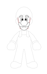 How to draw luigi - Step 18