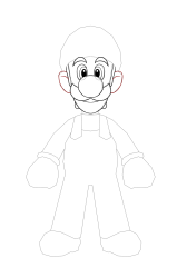 How to draw luigi - Step 19