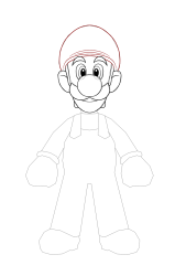 How to draw luigi - Step 20