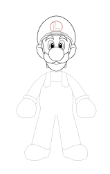 How to draw luigi - Step 21