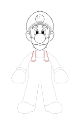 How to draw luigi - Step 22