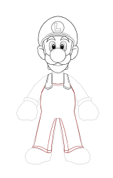 How to draw luigi - Step 23