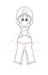 How to draw luigi - Step 24