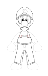 How to draw luigi - Step 25