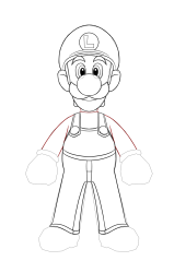 How to draw luigi - Step 26