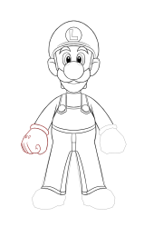 How to draw luigi - Step 27