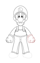 How to draw luigi - Step 28