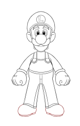 How to draw luigi - Step 29