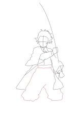 How to draw tanjiro kamado - Step 8