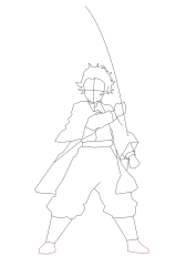 How to draw tanjiro kamado - Step 10