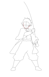 How to draw tanjiro kamado - Step 11