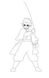 How to draw tanjiro kamado - Step 13