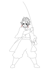 How to draw tanjiro kamado - Step 17