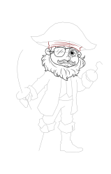 How to draw a pirate - Step 24