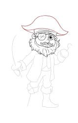 How to draw a pirate - Step 25