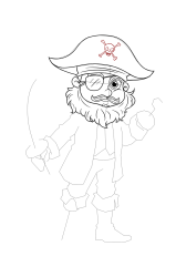 How to draw a pirate - Step 26