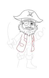 How to draw a pirate - Step 27