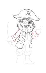 How to draw a pirate - Step 28