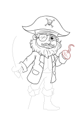 How to draw a pirate - Step 29