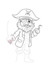 How to draw a pirate - Step 30